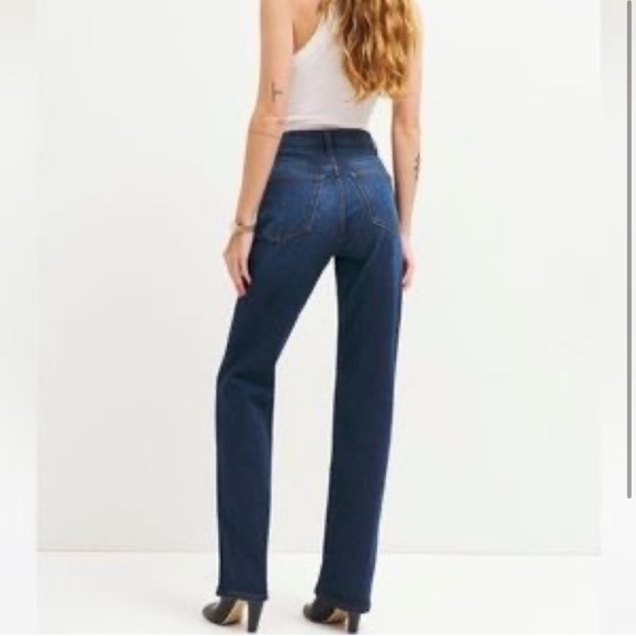 REFORMATION Organic Elan Ultra High Rise Jean Straight Leg Baltic 29 dark wash - Picture 2 of 12